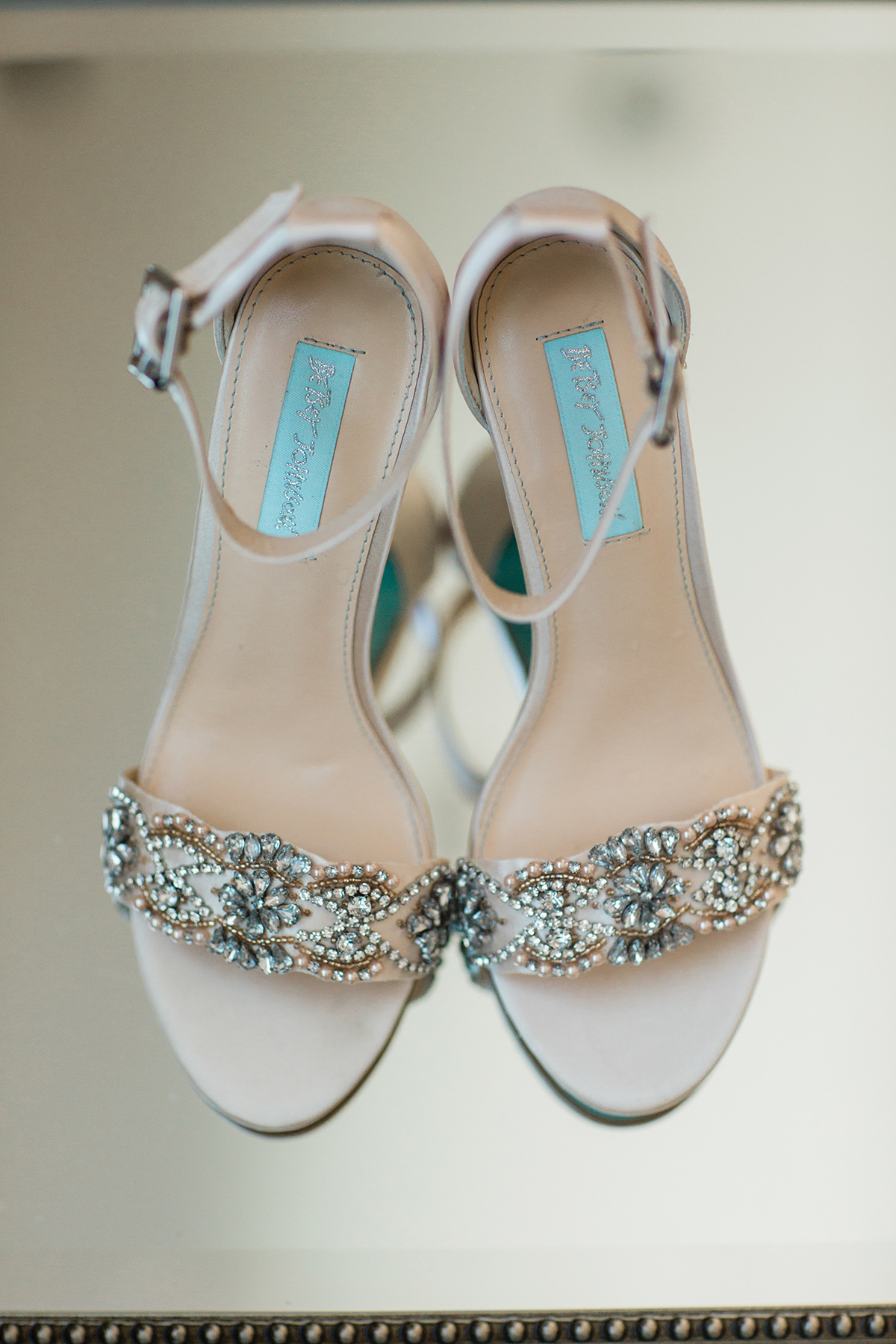 Ashlyn + Brock Harrell wedding Oak Meadow bride shoes crystals