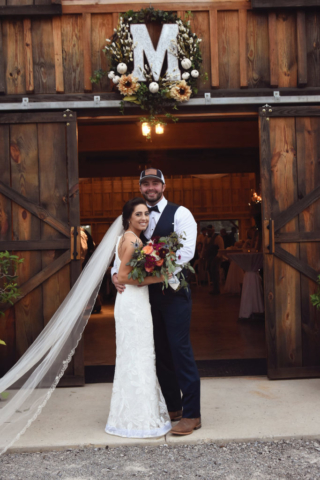Jordan + Jordan Moore wedding in front of barn