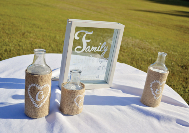 Shannon + Chris Naylor wedding sand bottles ceremony