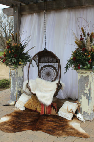 southwestern love bell house venue hanging chair