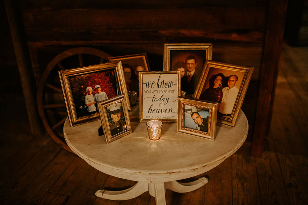 Mary-Catherine and Christopher wedding photo table