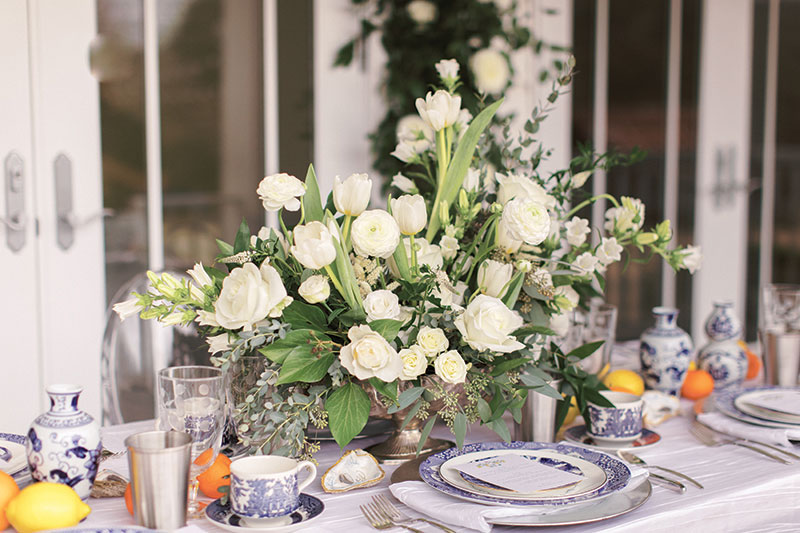 southern wedding country table bouquet
