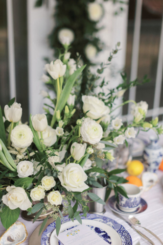 southern wedding country white flower details table