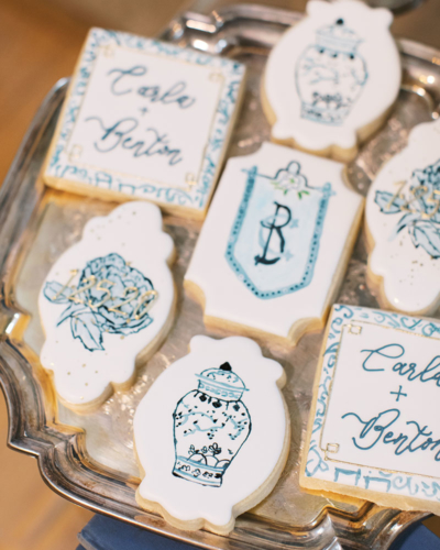 southern wedding country hand painted detailed wedding cookies