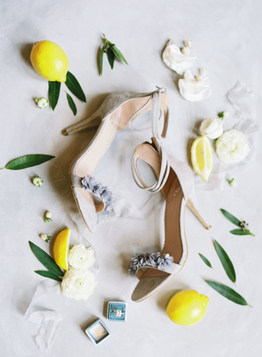 southern wedding country bride shoes heels lemons