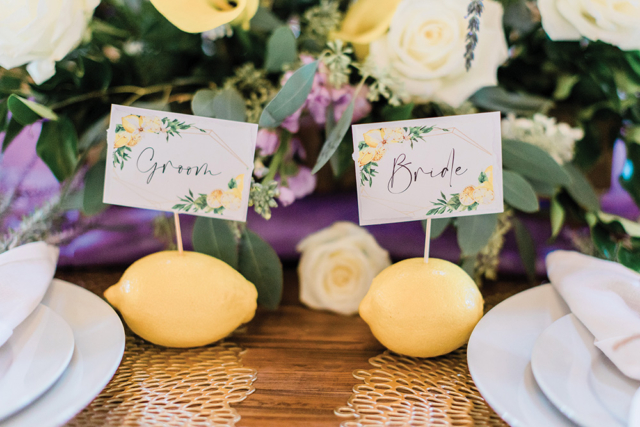 wedding hand written groom and bride lemons