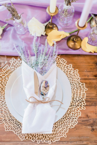 wedding table decor fresh lavender